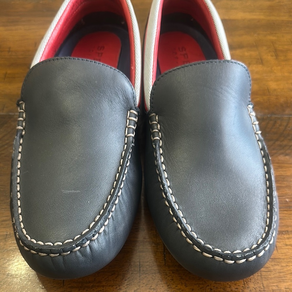 Sperry Black and Red Loafers Slip-Ons with Sporty Accents - Picture 9 of 11